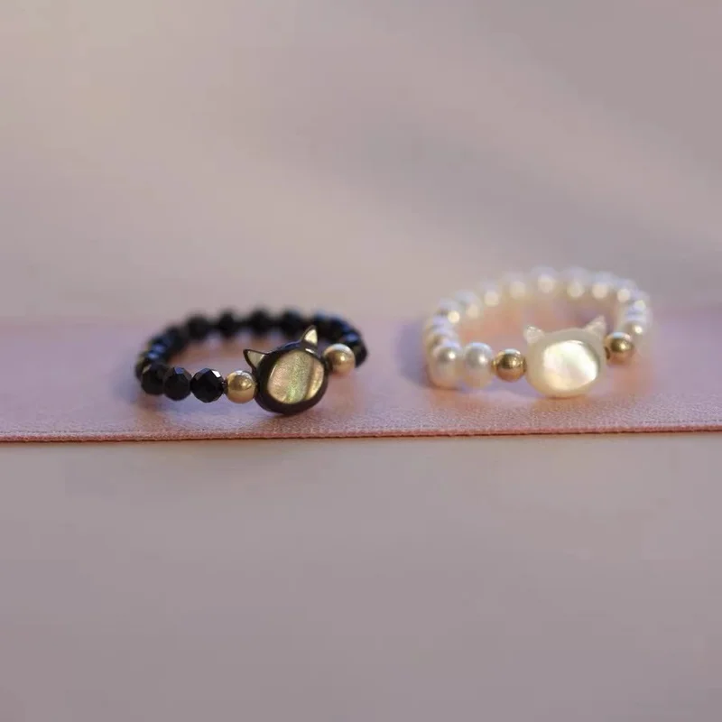 Black Cat Crystal Ring