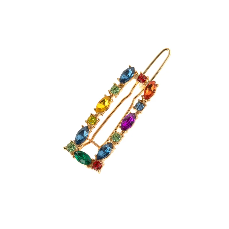 Rainbow Rhinestone Hair Clip Set