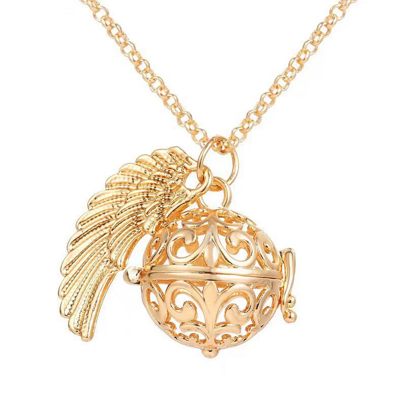 Winged Ball Locket Necklace