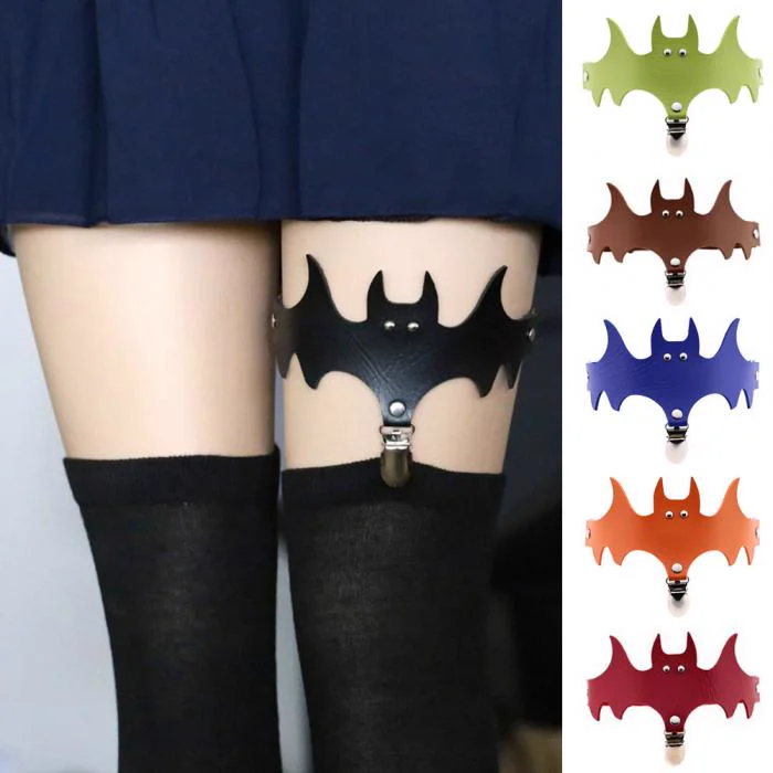 Bat Wing Leather Garter Leg Ring