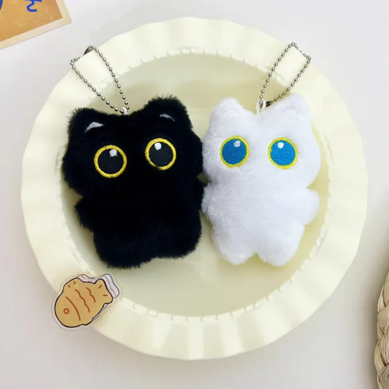 Big-Eye Black Cat Squeaky Plush Charm