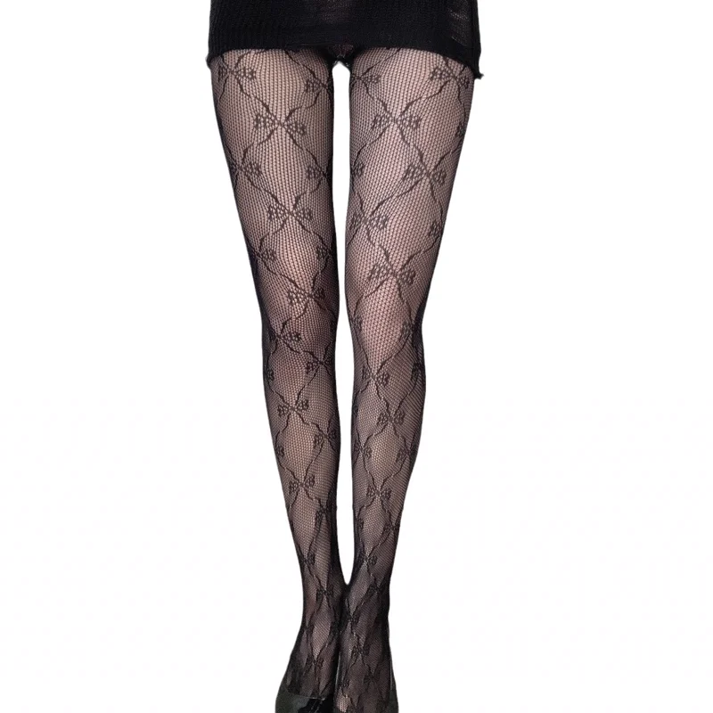Bow Lace Fishnet Tights