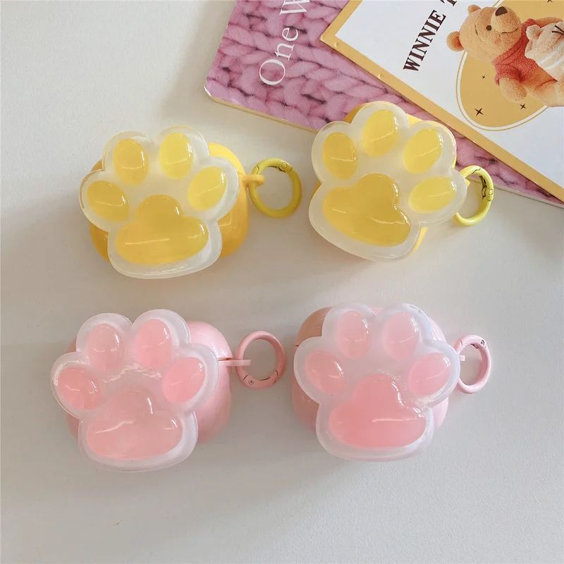 Cat Paw Jelly Earbud Case