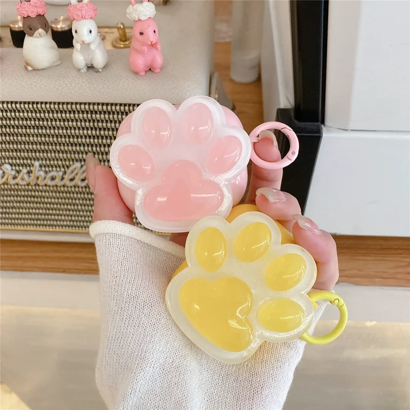 Cat Paw Jelly Earbud Case