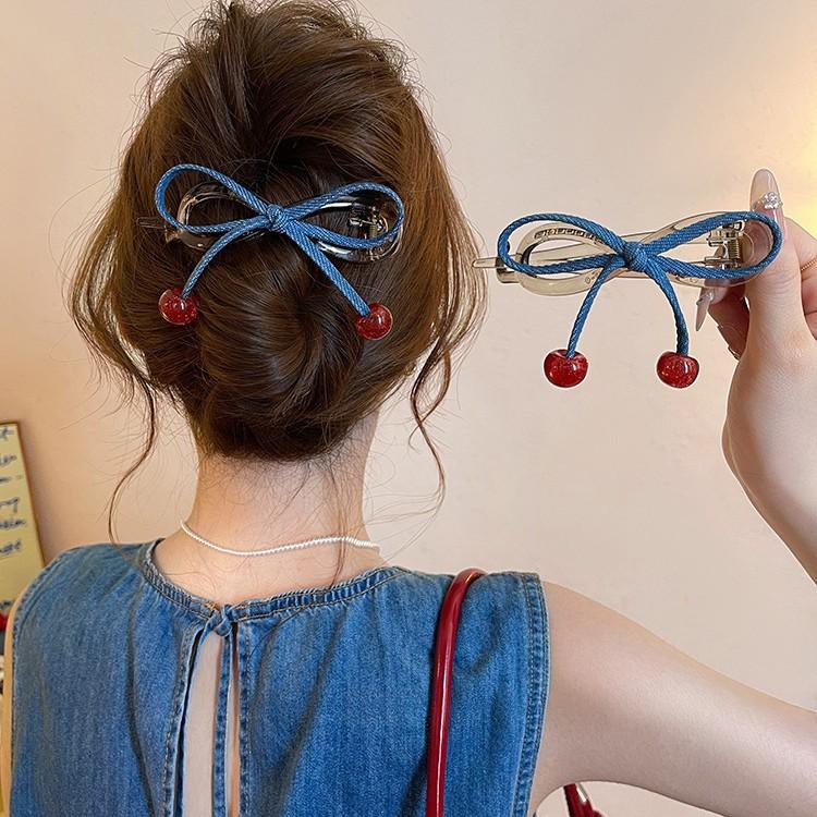 Cherry Bow Banana Clip