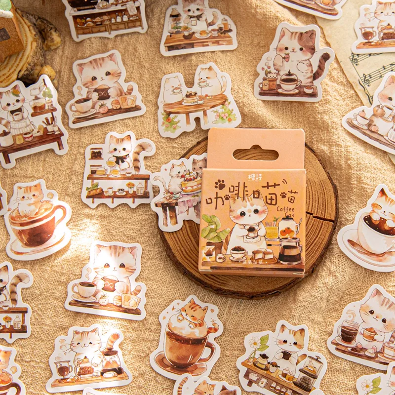 Coffee Cat Boxed Sticker Set