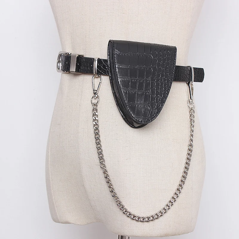 Croc Belt With Mini Pouch