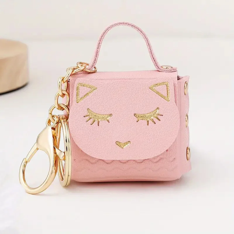 Cat Face Mini Purse Keychain