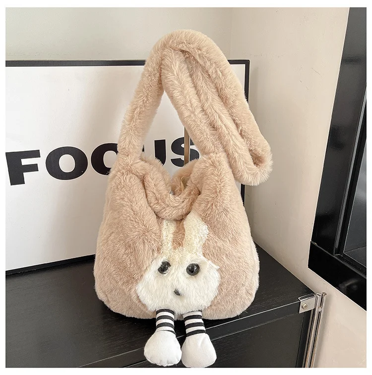 Bunny Legs Plush Shoulder Bag