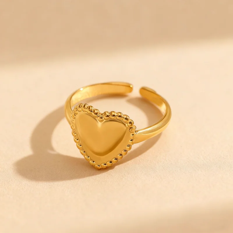 Stainless Steel Heart Ring