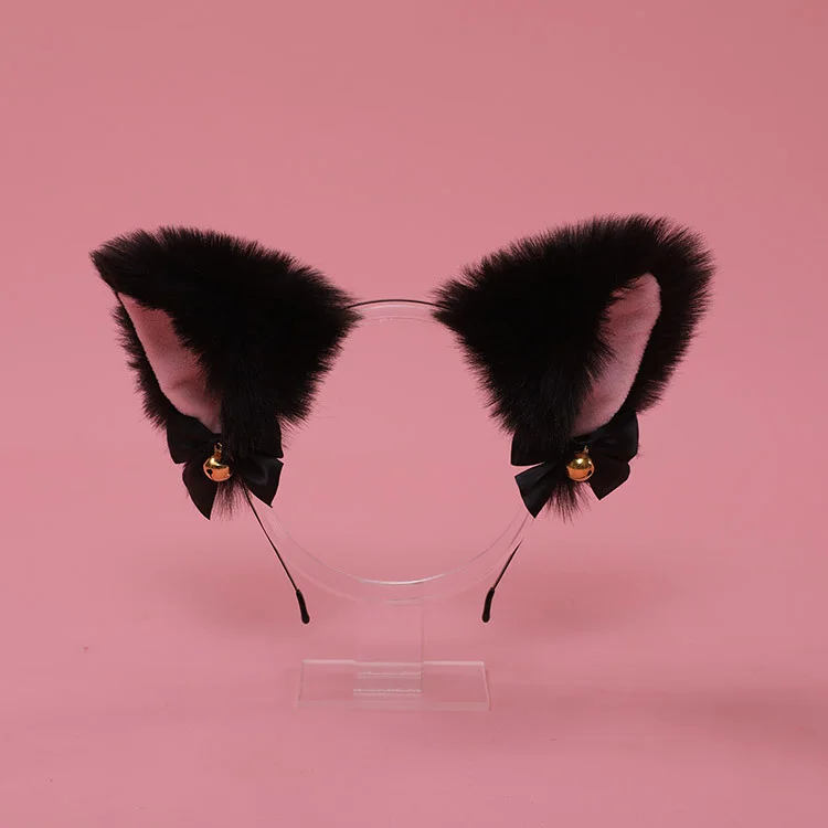 Furry Cat Ear Headband With Bells