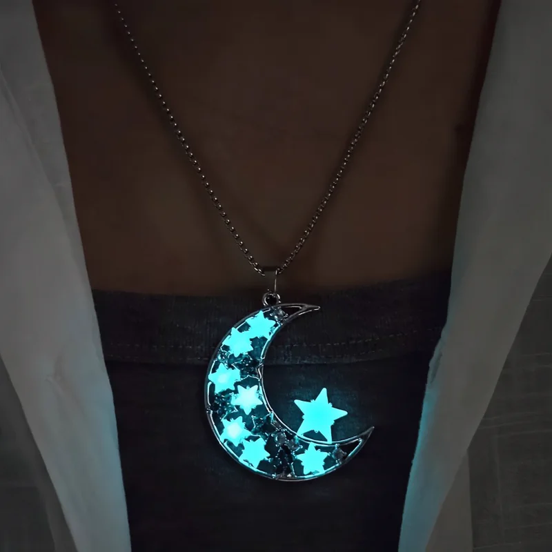 Glow in the Dark Crescent Necklace
