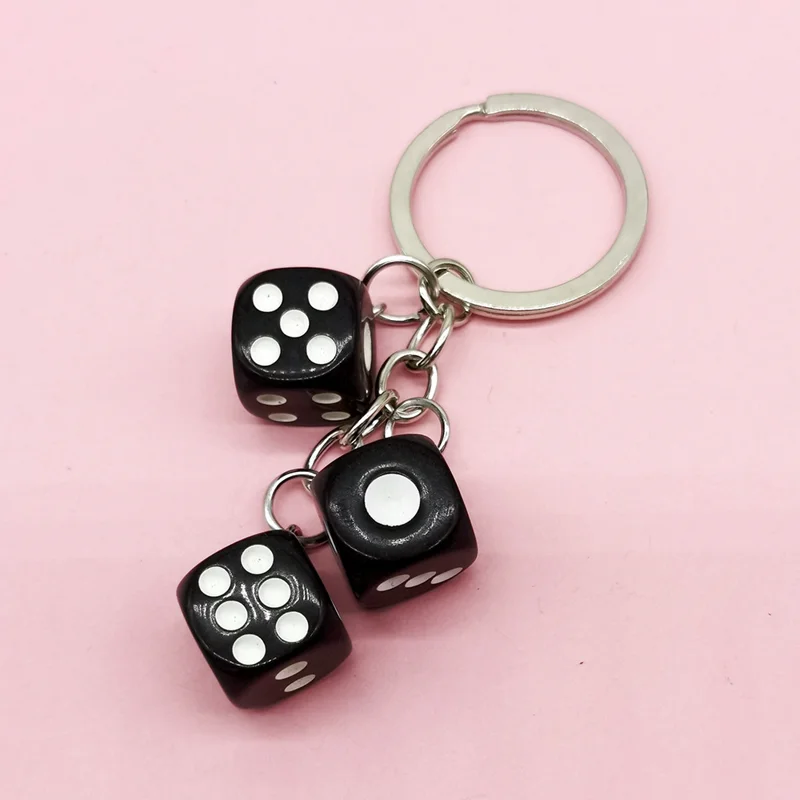 Jelly Resin Dice Keychain