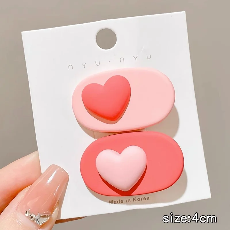 Pink Heart Hair Clips