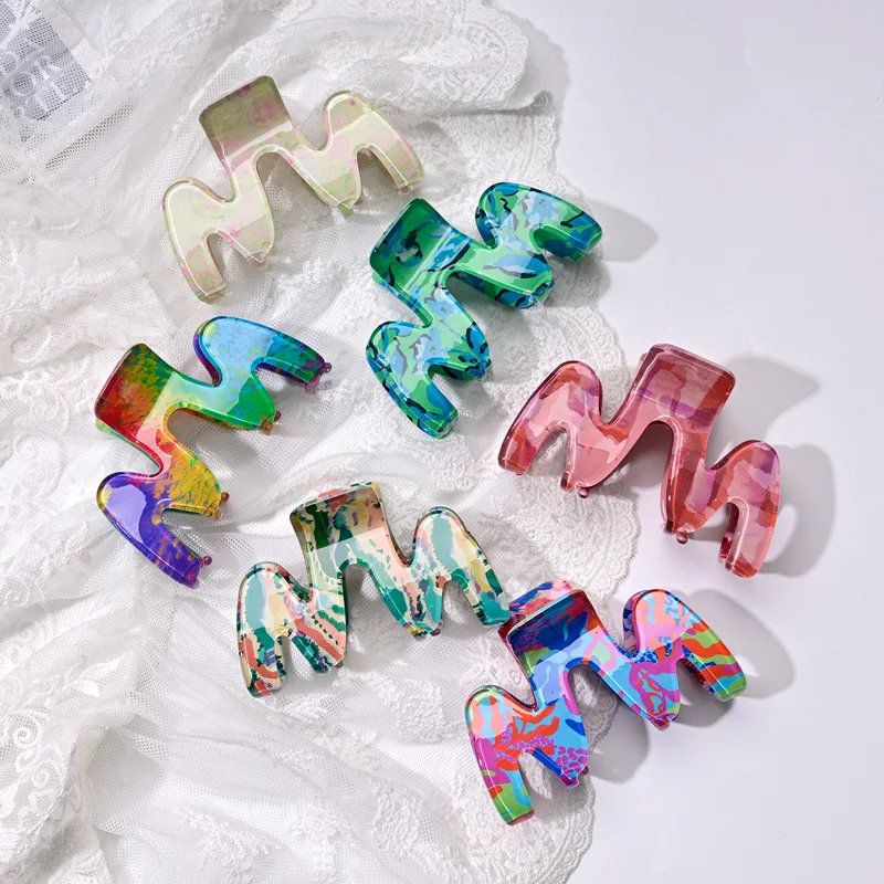 Wavy Acetate Claw Clip