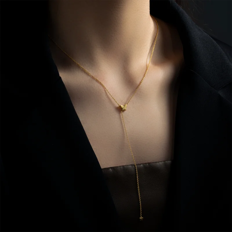 Star Drop Lariat Necklace