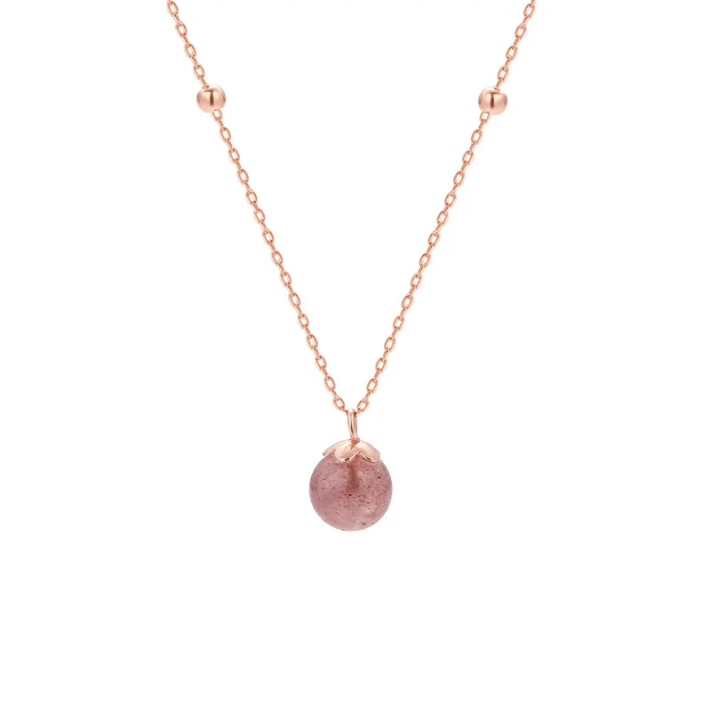 Strawberry Crystal Pendant Necklace