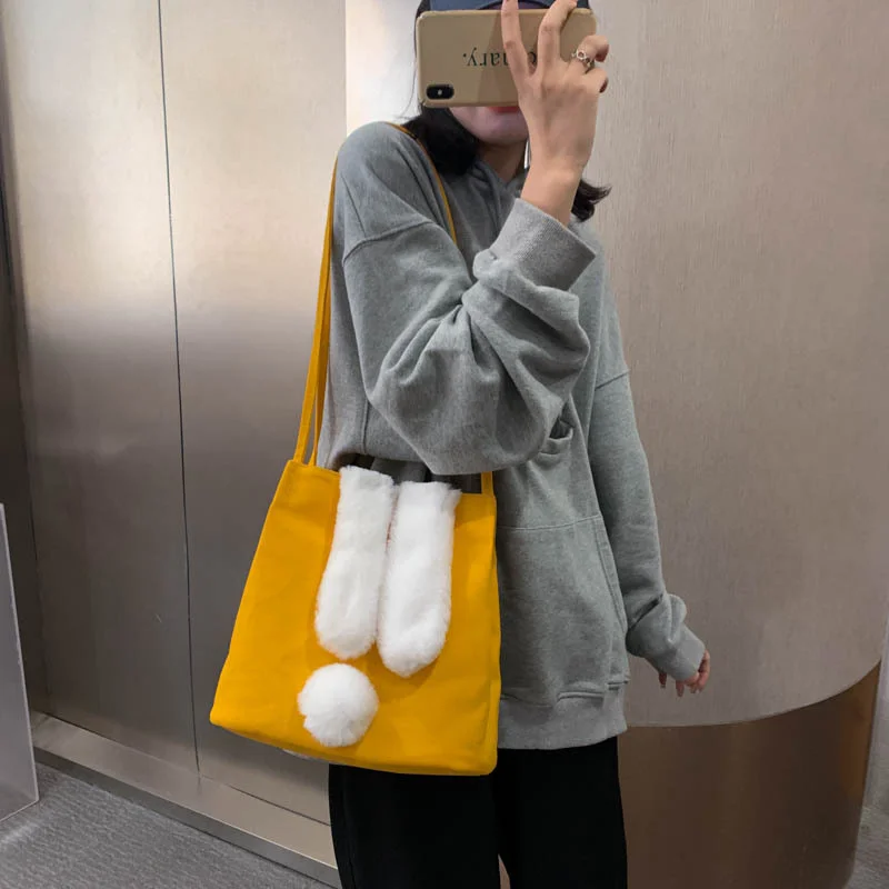 Bunny Ear Canvas Tote Bag