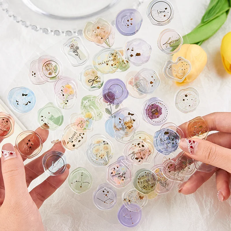 Pastel Wax Seal Sticker Set