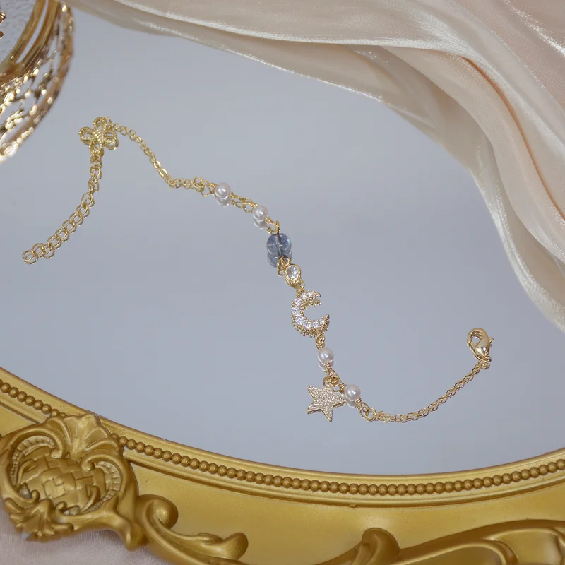 Moon And Star Chain Bracelet