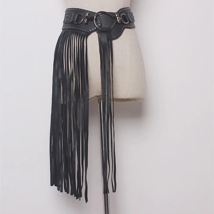 Studded Fringe Belt