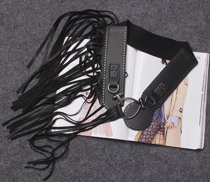 Studded Fringe Belt