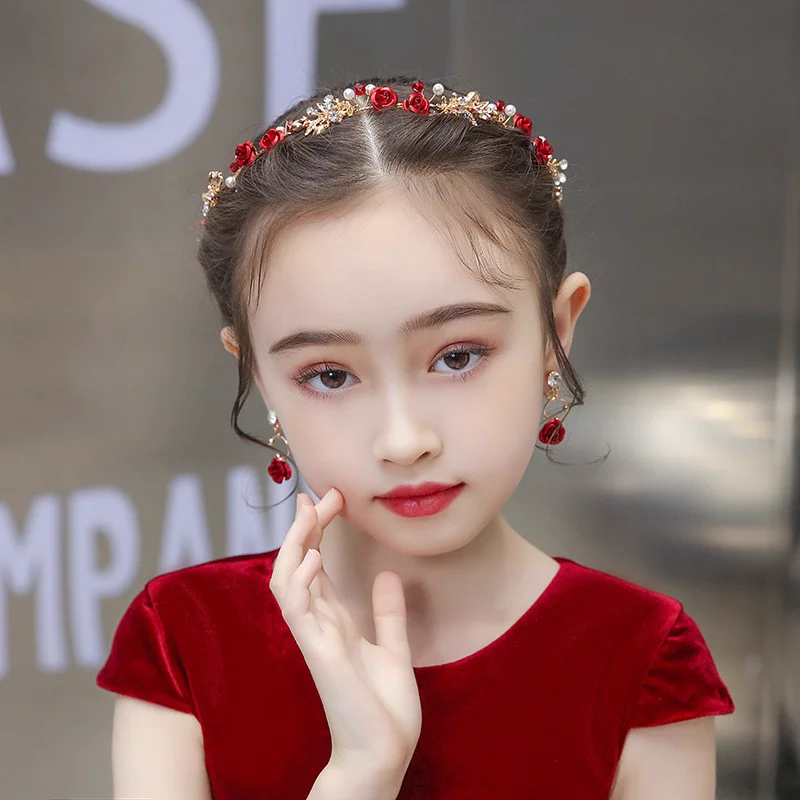 Red Flower Hair Pieces