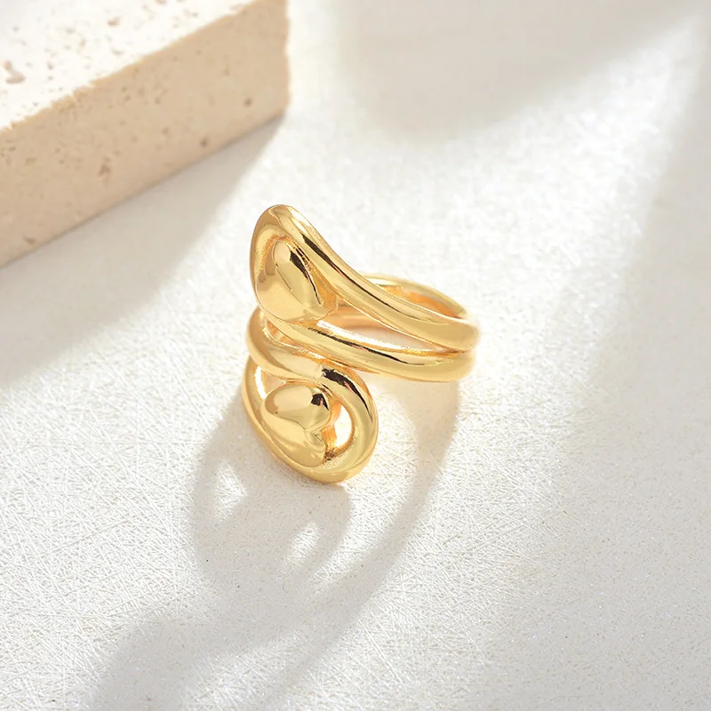 Double Heart Open Ring