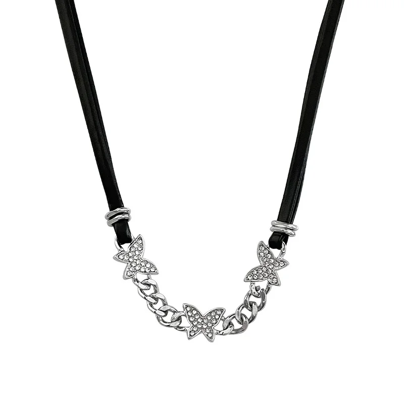 Rhinestone Butterfly Choker