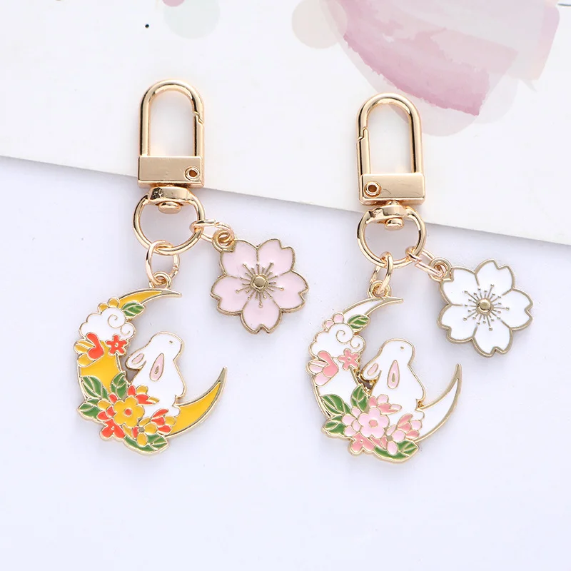 Sakura Moon Rabbit Keychain