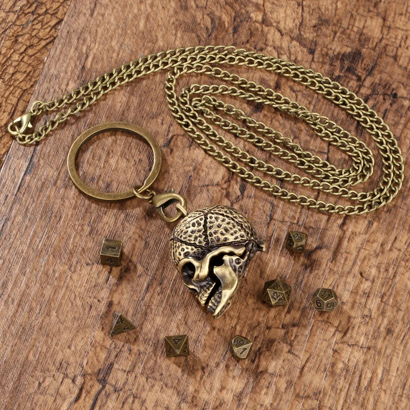 Skull Cage Pendant with Mini Dice