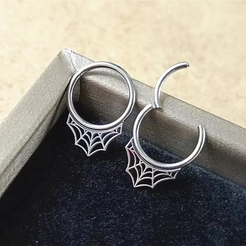 Spider Web Hoop Nose Ring