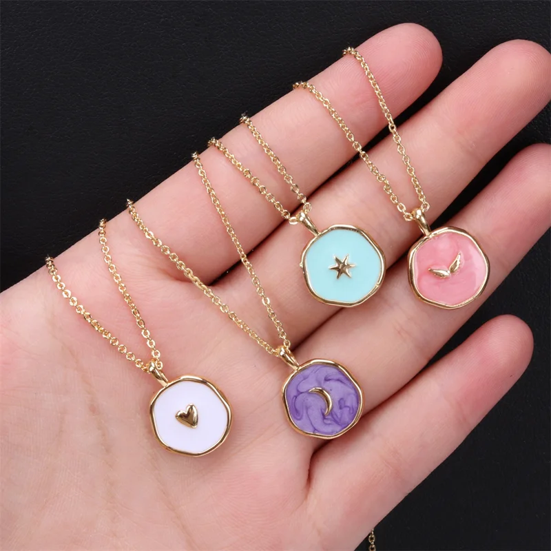 Pastel Enamel Charm Necklace