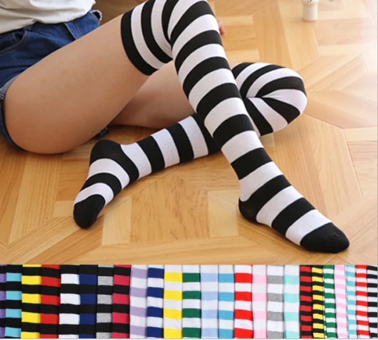 Striped Over The Knee Socks