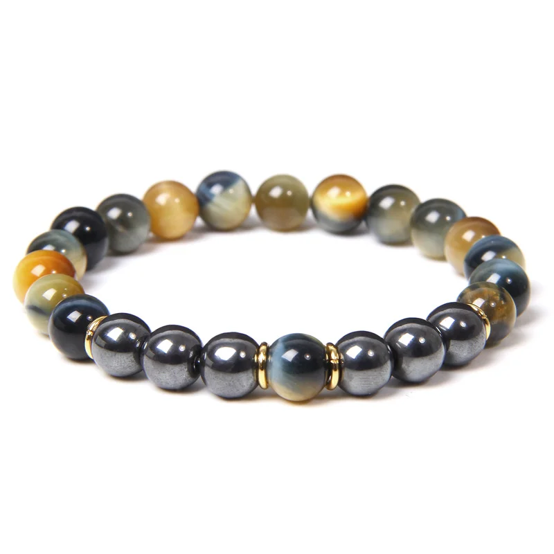 Striped Bead Stretch Bracelet
