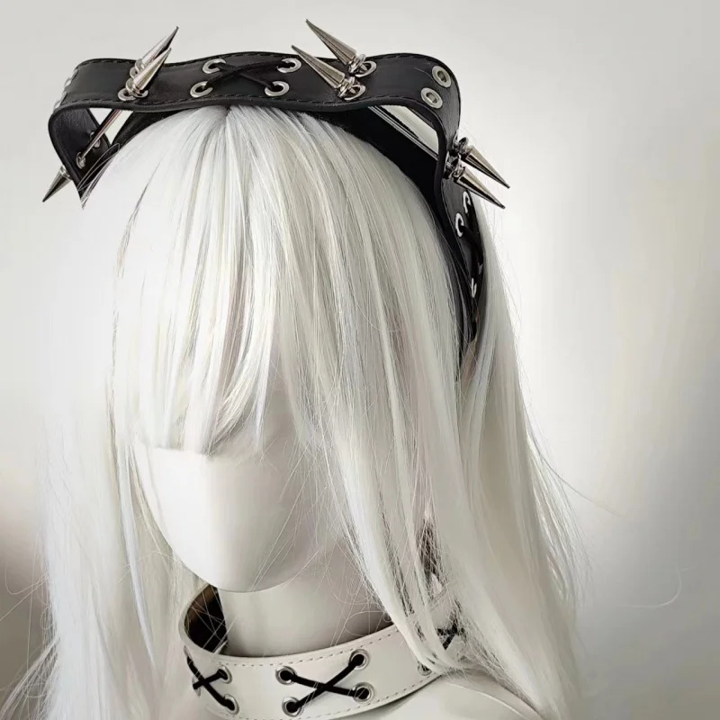 Studded Leather Cat Ear Headband