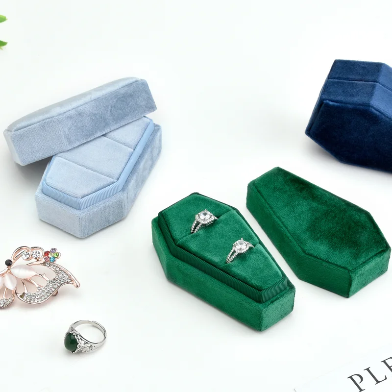 Velvet Coffin Ring and Jewelry Box - 13 Styles