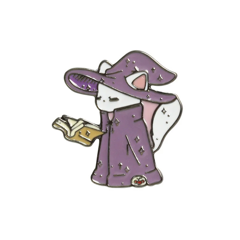 Wizard Cat with Spellbook Pin