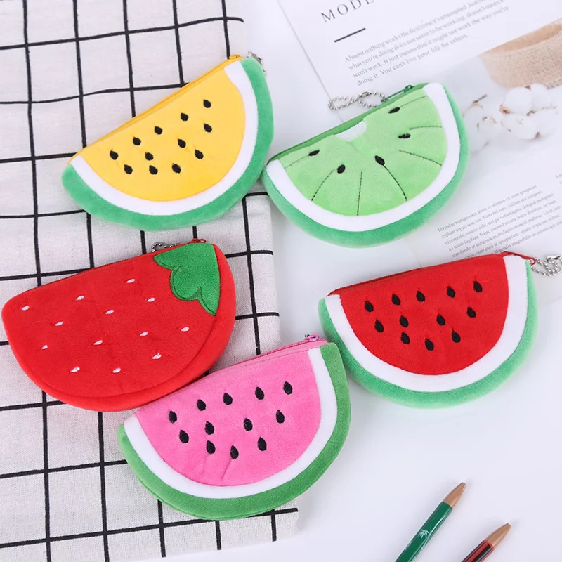 Fruit Slice Plush Coin Purse